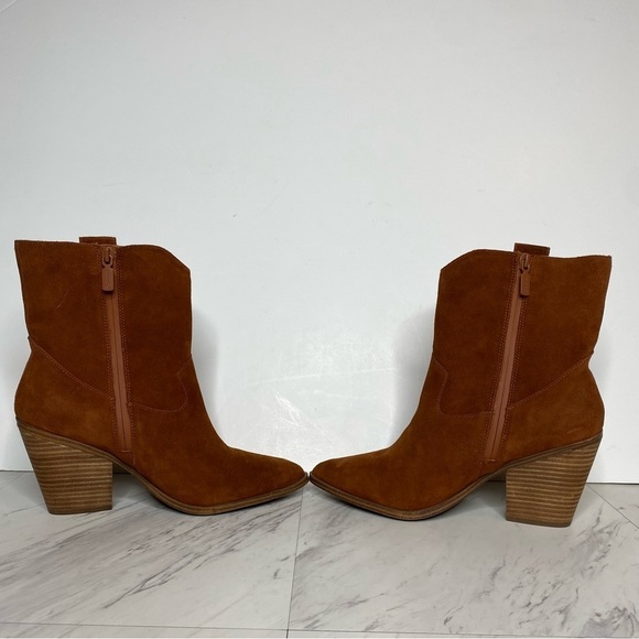Blondo Wayde Brown Suede Western Bootie 10 - Picture 5 of 14